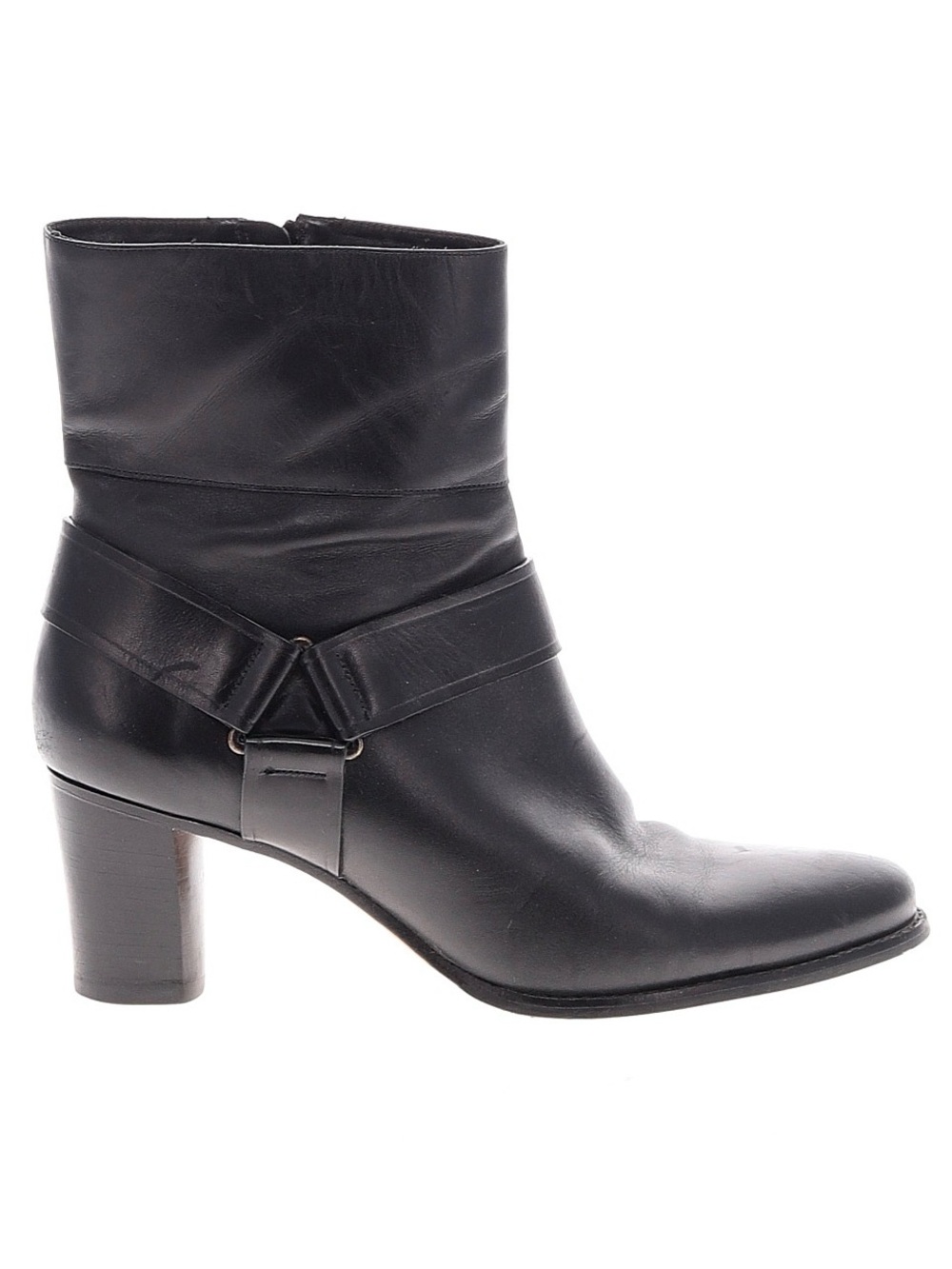 Cole Haan Black Leather Mid-Heel Ankle Booties